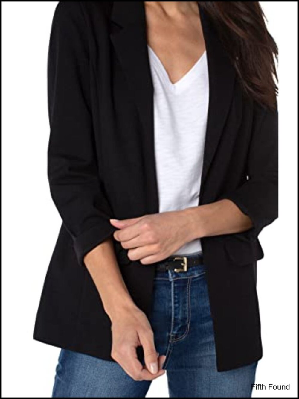 Boyfriend Blazer with Princess Darts Rayon Flap Pockets Button Office